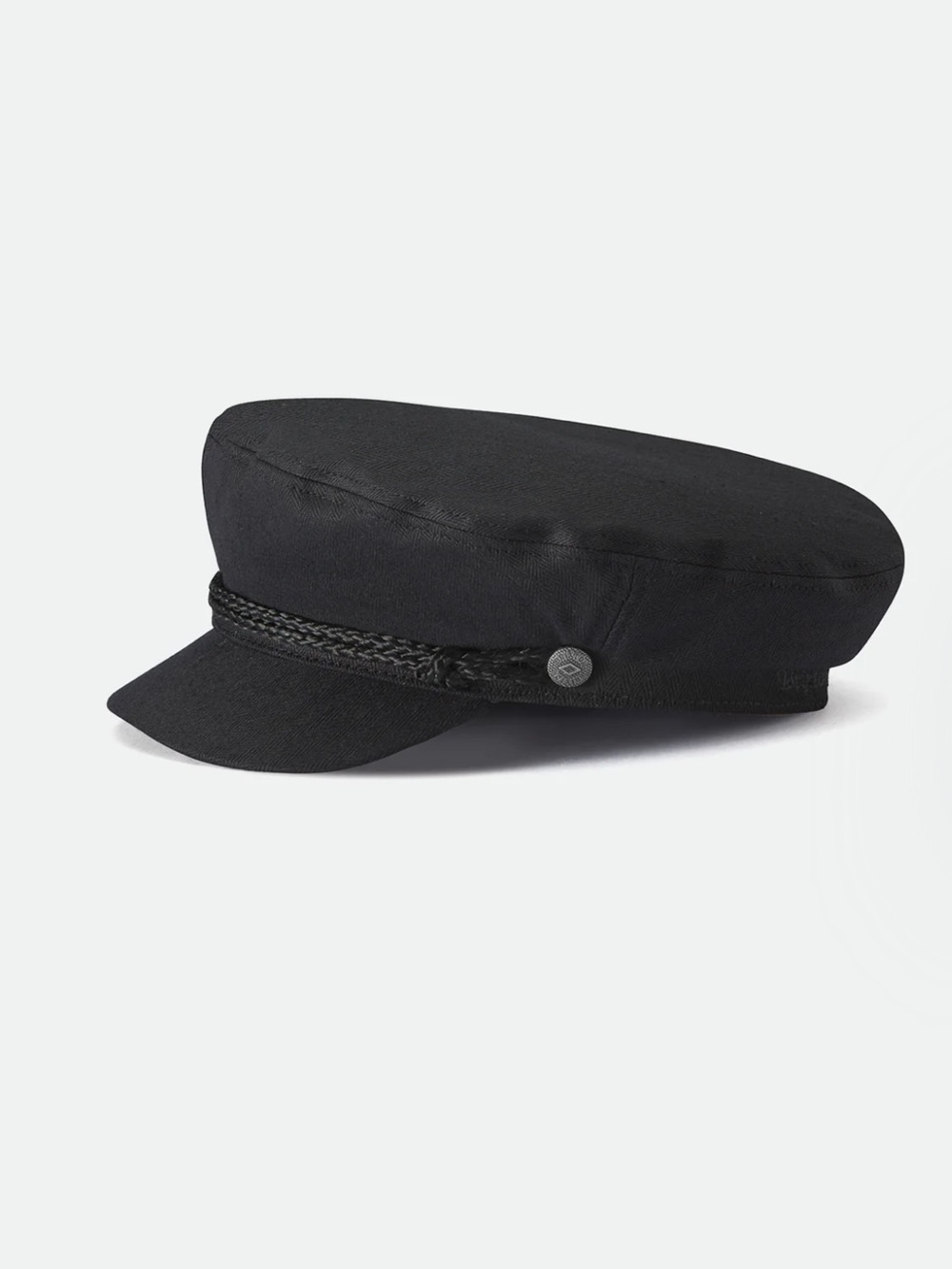 Brixton Black Braided-Trim Captain Cap